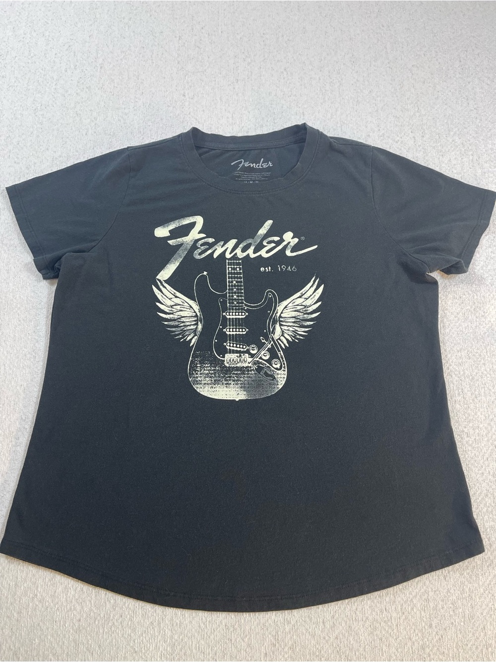 Fender Men's Graphic Guitar Wings T-Shirt Black M Crewneck Short Sleeve.SKU#0674